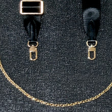 Load image into Gallery viewer, SPORTY BLACK ADJUSTABLE BANDOULIERÉ STRAP &amp; GOLD CHAIN
