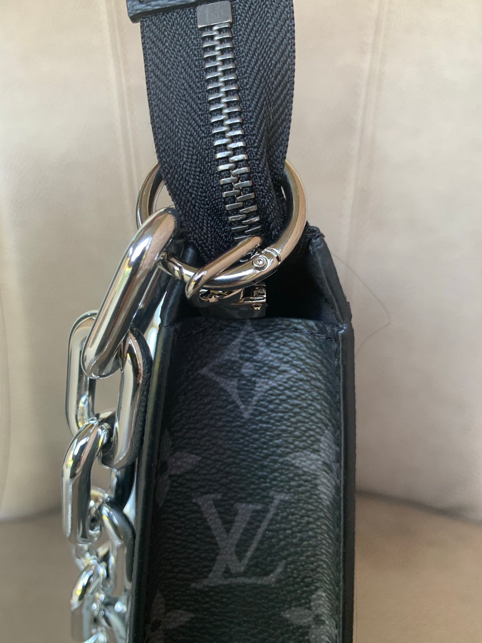 SILVER THICK PURSE CHAIN STRAP FOR LV TOILETRY 26 MAKE-UP POUCH T26 AND  OTHER HANDBAGS