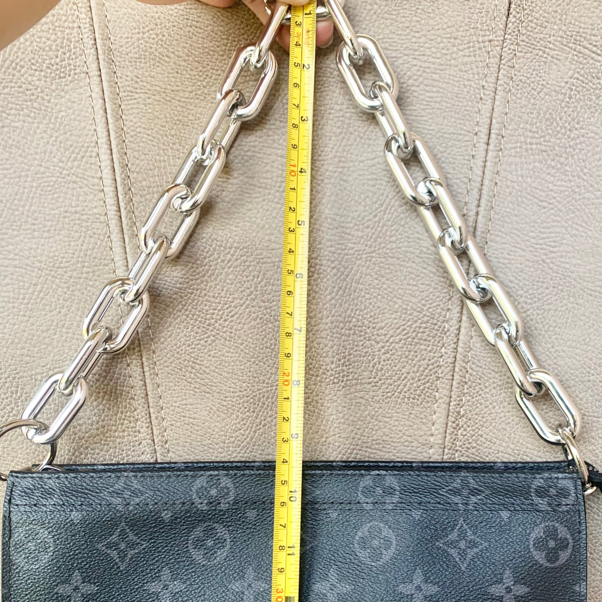 GOLD THICK PURSE CHAIN STRAP FOR LV TOILETRY 26 MAKE-UP POUCH T26