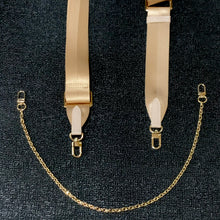 Load image into Gallery viewer, SPORTY BEIGE ADJUSTABLE BANDOULIERÉ STRAP &amp; GOLD CHAIN
